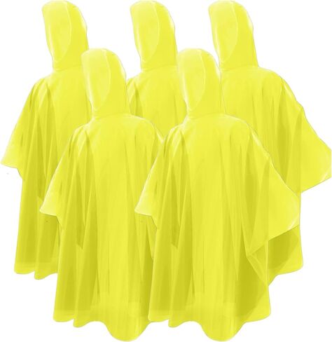 Rain Ponchos by Cloud 10. Include 4 Packs of Blue Disposable Rain Ponchos. Longer Sleeves Poncho Raincoat and Larger Hooded Poncho Rain Coat. Thick Rain Ponchos for Adults, Kids, Men, and Women. in Kuwait