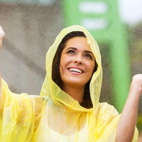 Rain Ponchos by Cloud 10. Include 4 Packs of Blue Disposable Rain Ponchos. Longer Sleeves Poncho Raincoat and Larger Hooded Poncho Rain Coat. Thick Rain Ponchos for Adults, Kids, Men, and Women. in Kuwait
