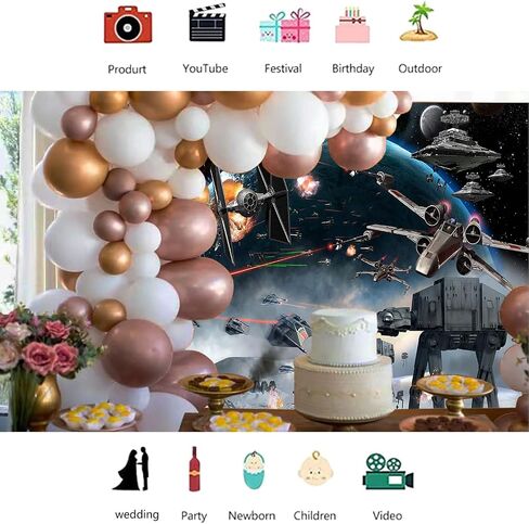 7x5ft Star War Backdrop Galaxy Wars Photo Backgrounds Boys Party for Birthday Party Stars Science Fiction Photography Backdrops Kids Birthday Decorations Background 4-0705 in Saudi Arabia