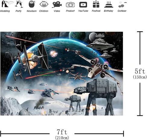 7x5ft Star War Backdrop Galaxy Wars Photo Backgrounds Boys Party for Birthday Party Stars Science Fiction Photography Backdrops Kids Birthday Decorations Background 4-0705 in Saudi Arabia