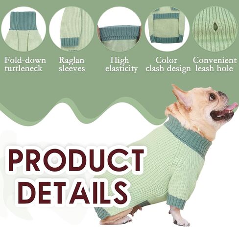 Dog Sweater XXXL, Turtleneck Sleeve Sweater with Leash Hole, Stretchy Christmas Sweaters for Large Dogs Male Female, Holiday Knitted Jumper for Husky, Golden Retriever, Doberman, Burgundy 3XL in Kuwait