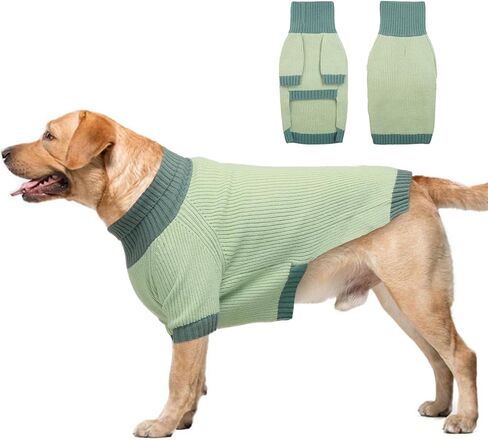 Dog Sweater XXXL, Turtleneck Sleeve Sweater with Leash Hole, Stretchy Christmas Sweaters for Large Dogs Male Female, Holiday Knitted Jumper for Husky, Golden Retriever, Doberman, Burgundy 3XL in Kuwait