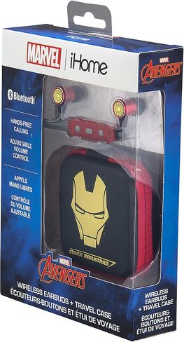 eKids Avengers Iron Man Bluetooth Wireless Earbuds and Travel Case with Hands Free Calling and Adjustable Volume Control in Saudi Arabia