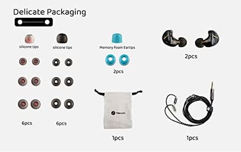 Kinboofi TIN Audio T2 in Ear 2 PIN Headphone Earbuds Double Dynamic Driver 2DD Neutral Sounding IEM in Ear Monitor, Balance Sound HiFi Earphone Metal Shell Headset with 2 PIN Connection…… in Saudi Arabia