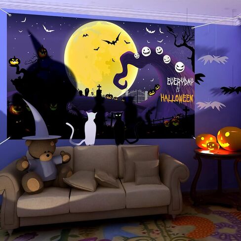 Halloween Before Christmas Backdrop Decorations, Pumpkin Moonlight Newborn Trick or Treat Party Photo Booth Props for Kid Halloween Scary Party Birthday Baby Shower Supplies (Stylish Style) in Saudi Arabia