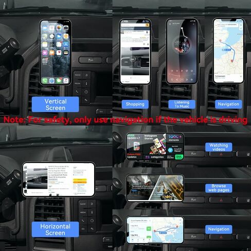 BEERTE Car Phone Holder fit for Ford F-150 F150 2015-2020 Strong Magnetic Phone Mount 360-degree Rotatable and Adjustable,Safe and Convenient Phone Navigation for 4-7 inches Smartphone in Kuwait