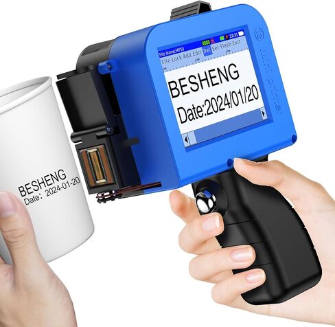 Mini Handheld Inkjet Printer, Handheld Printer Portable with 42ml Fast-Drying Solvent Ink Handheld Inkjet Printer Gun for Date/Batch/QRcode/Barcode Handheld Printer for Any Surface (MP10, 0.5inch) in Kuwait