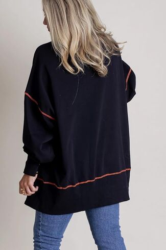 المرأة هالوين الترتر البلوز موسم مخيف مضحك الجرافيك قمصان طويلة الأكمام Crewneck سترة ملابس الهالوين in Saudi Arabia
