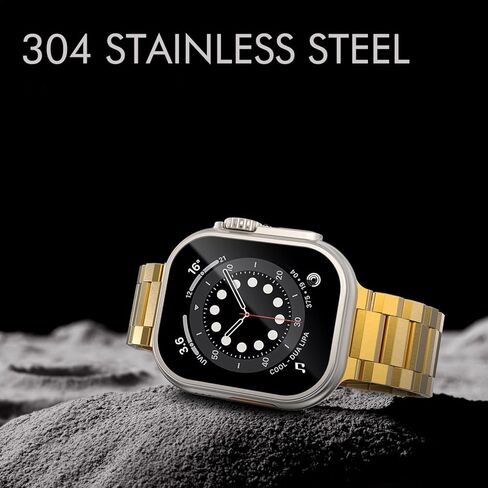 Stainless Steel Watch Band Compatible with Apple Watch Bands 49mm 45mm 44mm 42mm 40mm 41mm 38mm, Men Women Metal Watch Strap Waistband for iWatch Ultra Series 8 7 6 5 4 SE in Kuwait