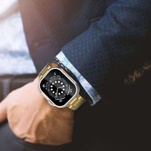 Stainless Steel Watch Band Compatible with Apple Watch Bands 49mm 45mm 44mm 42mm 40mm 41mm 38mm, Men Women Metal Watch Strap Waistband for iWatch Ultra Series 8 7 6 5 4 SE in Kuwait