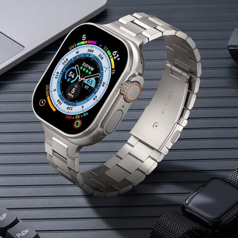 سوار ساعة من الفولاذ المقاوم للصدأ متوافق مع أحزمة ساعة Apple 49 مم 45 مم 44 مم 42 مم 40 مم 41 مم 38 مم، حزام ساعة معدني للرجال والنساء لسلسلة iWatch Ultra 8 7 6 5 4 SE in Saudi Arabia