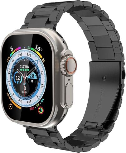 سوار ساعة من الفولاذ المقاوم للصدأ متوافق مع أحزمة ساعة Apple 49 مم 45 مم 44 مم 42 مم 40 مم 41 مم 38 مم، حزام ساعة معدني للرجال والنساء لسلسلة iWatch Ultra 8 7 6 5 4 SE in Saudi Arabia