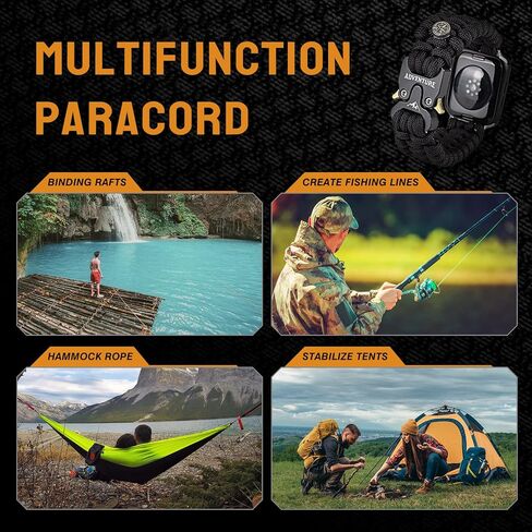 Paracord Band Compatible with Apple Watch Band 38mm 40mm 41mm 42mm 44mm 45mm for Men，Survival Military Tactical Paracord Weave Wristband Compatible for iWatch Series SE 7/6/5/4/3/2/1 in Saudi Arabia