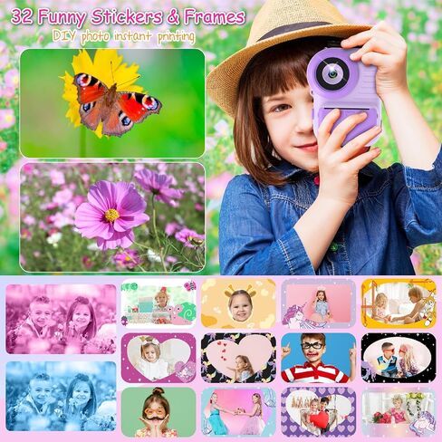 Kids Camera Instant Print, 3.5 Inch Screen Kids Digital Camera Instant, Christmas Birthday Gifts for Girls Age 3-12, Portable Toddler Camera Toy Gifts for 3 4 5 6 7 8 9 10 Year Old Girls Boys (Rose) in Saudi Arabia