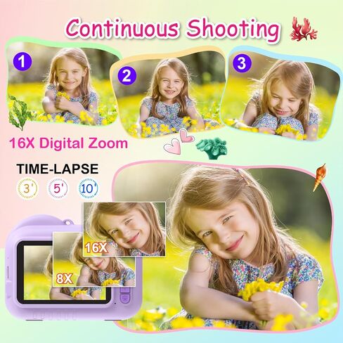 Kids Camera Instant Print, 3.5 Inch Screen Kids Digital Camera Instant, Christmas Birthday Gifts for Girls Age 3-12, Portable Toddler Camera Toy Gifts for 3 4 5 6 7 8 9 10 Year Old Girls Boys (Rose) in Saudi Arabia