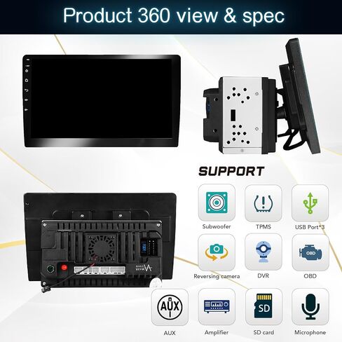 AMASE AUDIO Android 13 Car Stereo, Octa Core (4+64GB), Wireless Carplay Android auto, DSP+, 10.1" Touchscreen, 2Din for Universal, Support 4G WiFi Bluetooth/Rear Camera in Saudi Arabia