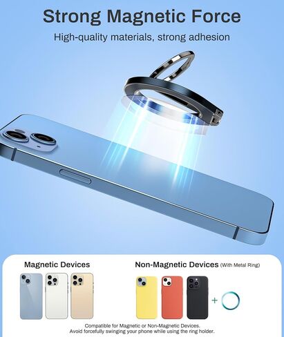 Magnetic Phone Grip for MagSafe, EPN Adjustable Phone Ring Holder with Finger Kickstand Loop, Removable Phone Grip MagSafe Accessories for iPhone 14/13/12 Series & Other Smartphones (Purple) in Saudi Arabia