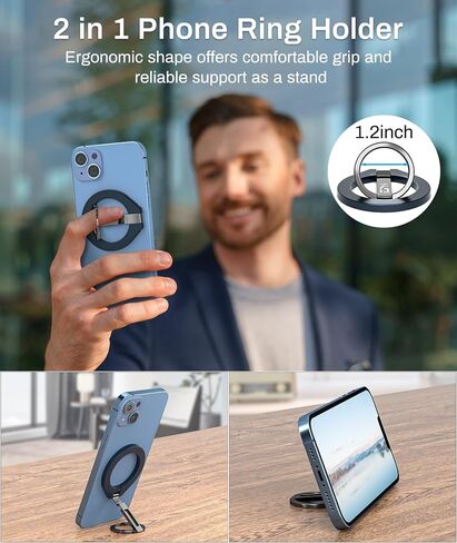 Magnetic Phone Grip for MagSafe, EPN Adjustable Phone Ring Holder with Finger Kickstand Loop, Removable Phone Grip MagSafe Accessories for iPhone 14/13/12 Series & Other Smartphones (Purple) in Saudi Arabia