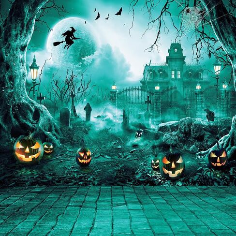 7X5FT Halloween Backdrop Halloween Graveyard Backdrop Halloween Wall Background Halloween Scene Setter Banner F117 in Saudi Arabia