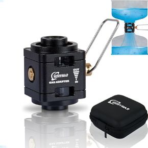 Butane Refill Adapter Isobutane Canister Shifter 3 PCS Value Pack Gas Refill Adapter with Exhaust Air Button,Perspective Window Great for Transfer of Various Fuels (UVA04-A)