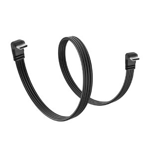 90 Degree USB C to USB C Cable USB 2.0 Type C Male to Male Cable Supports Charging Data Up Down Angled USB C Charging Short Cable for USB C Devices Laptop Tablet Mobile Phone.(0.3M/1Ft)