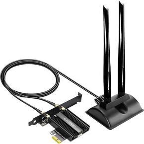 GLOTRENDS WiFi 7 Card with 2-Meter Extension Antenna for Desktop PC, Intel BE200NGW Chip, 802.11be, Bluetooth 5.4, Tri-Bands, Support Windows 11/10/Linux (Only Support Intel Motherboard)