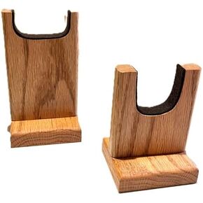 Wide Wood Gun Stands, Walnut, display stands for rifles, long guns, firearms, weapons and collectables (Walnut)