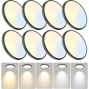 7.5Inch LED Ceiling Lights, 5 Colors Selectable (3000K/3500K/4500K/5000K/6000K) Flush Mount Ceiling Lights, Ultra Thin LED Ceiling Lights Fixtures 0.87Inch for Dinning Room