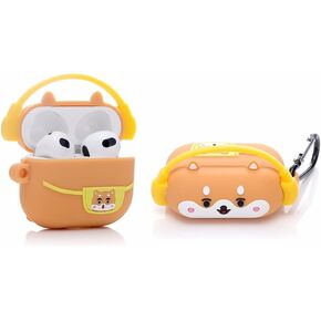 Silicone Case Compatible with Apple Airpods 3 Funny Cute Cover [PAPA Animal Series]（Cat Blue