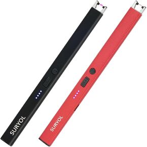 Electric Candle Lighter Upgraded USB Type-C Rechargeable Candle Lighter Windproof Flameless and Hanging Hook LED Battery Display Arc Candle Lighter for Candle Grill Camping