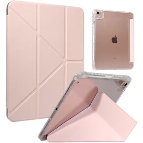 for iPad Pro 11" & iPad Air 10.9" Case with Pencil Holder - Folding Folio Stand Case for iPad Air 6 & 5 & 4 (2024-2020), 2022-2018 iPad Pro (1st-4th Gen) Origami Case - Exquisite Black
