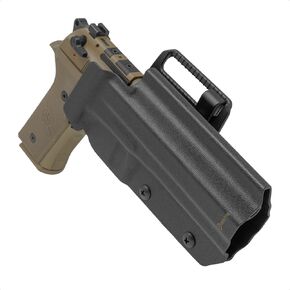 GRITR OWB Kydex Right Hand Gun Holster Fits Beretta 92/M9 Frame Models | EDC Pistol Accessory w/Optic Cut, Adjustable Retention & Cant, Compatible w/Safariland QLS/G-Code RTI Attachments