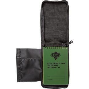 Raine Tactical Gear | Waterproof 4"X6" Notebook & Cover with Inner Organizing Pouch, safe for water exposure and usable while wet