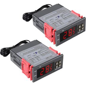 2 قطعة STC-1000 الرقمية متحكم في درجة الحرارة 110-220 فولت ترموستات حاضنة منظم الحرارة التتابع التدفئة التبريد مع كابل التحقيق الاستشعار