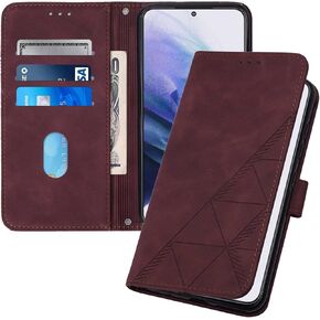 for Moto Edge Plus 2023 Wallet Case with Card Holder Leather with Kickstand Card Slots Phone Case Durable Magnetic Closure Shockproof Protective Cover Case for Moto Edge Plus 2023 Red YBS
