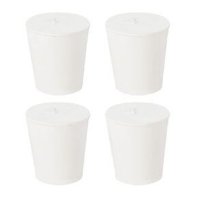 uxcell 4Pcs Solid Rubber Stoppers, White 11# Tapered Lab Plugs Lab Seal Tube Stopper Plug for Industry and Laboratories, 56x46x34mm