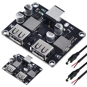 5 قطع 6-32 فولت 9 فولت 12 فولت 24 فولت إلى 5 فولت 3 أمبير وحدة شحن سريعة USB QC3.0 QC2.0 DC-DC محول فرق الجهد تنحى لوحة دائرة الشاحن السريع مع كابل USB، سلك 24AWG