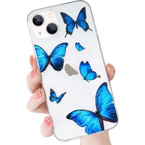 LCHULLE Girly Case for iPhone SE 2022/3rd Case iPhone SE 2020/2nd iPhone 7 iPhone 8 Case Cute Iridescent Butterfly Design Laser Bling Glitter Girls Women Soft TPU Bumper Drop Protection Cover, Purple