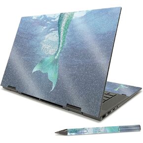 MIGHTY SKINS Glossy Glitter Skin Compatible with HP Envy x360 15" (2021) - Im Really A Mermaid | Protective, Durable High-Gloss Glitter Finish | Easy to Apply and Change Styles | Made in The USA