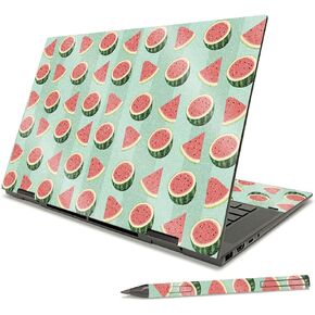 Mighty Skins Glossy Glitter Skin Compatible with HP Envy x360 15" (2021) - Aqua Chevron | Protective, Durable High-Gloss Glitter Finish | Easy to Apply, Remove, and Change Styles | Made in The USA