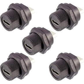 5 pcs Panel Mount USB Type C Female to Female Waterproof USB Type C