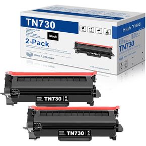 TN730 TN-730 Black Toner Cartridges (2 Pack) - Dophe Compatible TN730 Toner Cartridge Replacement for Brother DCP-L2550DW MFC-L2710DW L2750DW L2750DWXL Printer