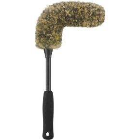 Flexible Synthetic Wool Wheel Brush, Soft, Dense Fibers Clean Wheels Safely (17 long,2.4inch OD, Red)