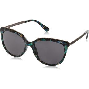 Sofia Vergara x Foster Grant Women's Margarita Segmented SunReaders Cat-Eye Reading Glasses, Milky Blue Tortoise, 55 mm + 2.75