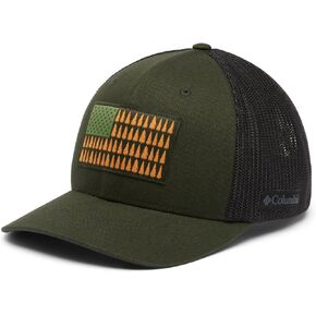 Columbia Unisex Tree Flag Mesh Ball Cap, Greenscape/Black, Large/X-Large