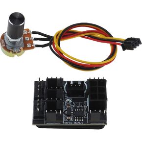 3 Pin 4 Pin Chassis Fan Pressure Regulating Governor PWM PC Chassis Cooling Fan Hub 8 Way Splitter DC12V Speed Controller 6 Pin Power Port with Cable Black in Kuwait