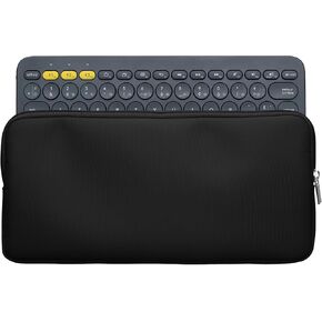 kwmobile Nylon Keyboard Zip Case Compatible with Logitech K380 Case - Black in Kuwait