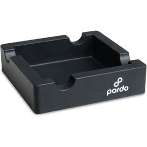 Pardo Cigar Unbreakable Cigar Ashtray for Outdoors- Large Ring Gauge Designed - Square Matte Black - Ideal for Large Cigars - Indoor/Outdoor Use - 4 Holder Design - 6x6x1.5 inches