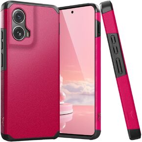 TJS Compatible for Motorola Moto Edge 5G 2024 Case, Dual Layer Hybrid Magnetic Support Shockproof Heavy Duty Cover Phone Case for Moto Edge 5G 2024 (Black)