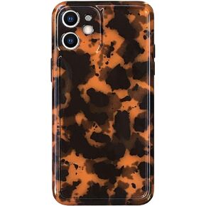 Abbery for iPhone 13 Case Tortoise Cheetah Leopard Print Cute Trendy Animal Pattern Design Flexible Soft TPU Protective Women Girls Grily Brown Shockproof Phone Cover for iPhone 13